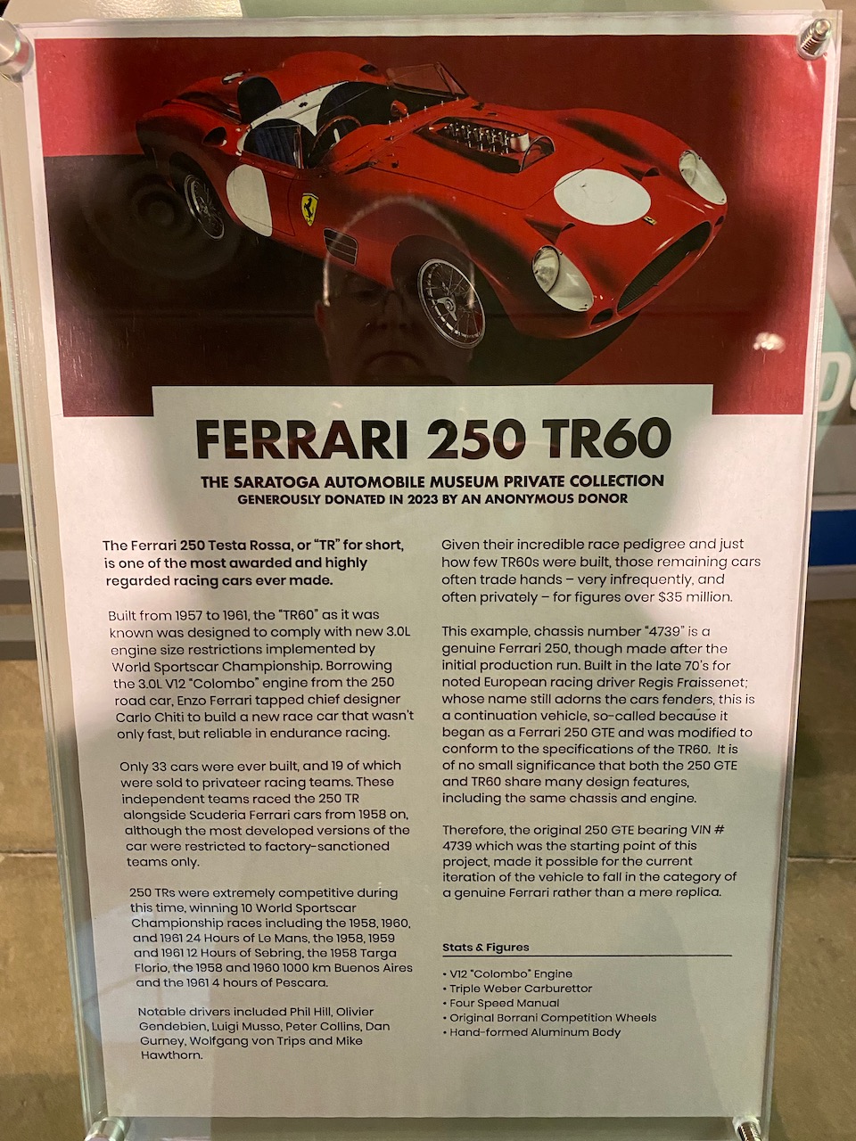 saratoga spa - ferarri 250 tr60 sign